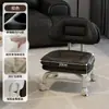 Taburete Pequeño Doméstico Giratorio con Ruedas, Taburete Bajo con Ruedas, Taburete Amigable para Niños con Ruedas, Taburete Redondo Perezoso con Respaldo