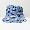 Comércio Exterior Transfronteiriço Novo Chapéu com Estampa de Panda de Desenho Animado Moda Infantil Versátil Proteção Solar Chapéu de Pescador Chapéu de Bacia Dupla Face