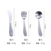 Cuchillo y tenedor de acero inoxidable 304 de estilo japonés, cuchara, cuchara de café para niños cepillada vintage, tenedor de postre, juego de vajilla con cuchillo y tenedor de estilo occidental