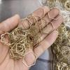 Accesorios para aretes de oro de 14 quilates que conservan el color, colgante geométrico hexagonal de círculo irregular, material para aretes hechos a mano DIY