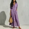 Colección de otoño 2026 europea y americana: Vestido largo blanco de alta gama, ajustado en la cintura, corte holgado, ropa para mujer talla grande, un artículo popular para ventas transfronterizas