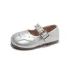 Colección Otoño 2026 Zapatos de Piel para Niñas Estilo Coreano Moda Boca Cuadrada Zapatos de Princesa Niños Pequeños Boca Baja Mocasines Comercio Exterior