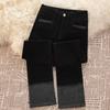 Pantalones vaqueros vintage de tubo ahumado para mujer, estilo nuevo, de verano 2024, de cintura alta, cortos, elásticos de nueve puntos, rectos y a la moda.