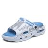 Pantuflas de Verano Transpirables de Dos Colores con Punta Abierta y Suela Gruesa para Hombre, Sandalias de Playa de Moda para Exteriores que se Sienten como Caminar sobre Mierda