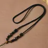 Cordón para Colgante de Jade con Hilo Rojo Tejido a Mano con Ágata, Cordón de Jade Dorado para Colgante, Cordón de Collar con Hebilla de Paz, Cordón para el Cuello