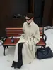 Abrigo de Lana de Doble Cara Ningpai "Dobladillo Ancho Caída Suave" Rojo Navidad 2026 Otoño/Invierno de Longitud Media Versátil Holgado