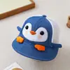 Boné de Baseball Super Fofo para Bebê em Formato de Pinguim Estilo Coreano, Chapéu de Sol Fofo de Verão para Bebês, Chapéu de Aba Larga, Chapéu Meio Tela Venda por Atacado