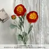Flor de Loto de Terciopelo Artificial de Tres Cabezas, Producto Terminado para Arreglos de Boda, Decoración de Arreglo Floral de Sala de Estar de Gama Alta
