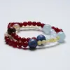 [Sello Azul de Cristal Rojo] Pulsera de Cuarzo Rutilado Dorado de Cristal Natural para Mujeres, Versátil Cristal Blanco Regalo Cristal al por Mayor