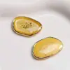 Zhen Tu Estilo Francês Fada da Floresta Pérola Oval Resina Folha Verde Flor Seca Rosa Acessórios de Liga Brincos Joias DIY