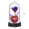 Flor Eterna Transfronteriza Rosa Brillante Día de San Valentín Rosa de Amor Regalo Adorno de Cúpula de Vidrio para el Hogar Diario