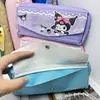 Estuche para Lápices Kuromi Estilo Japonés de Alta Calidad Stitch Dibujos Animados Caja de Papelería de Doble Capa Estuche para Lápices de Niños Papelería para Lápices Estuche para Lápices