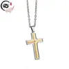 Fábrica de Origen Joyería de Nicho Collar Hecho a Mano Lujo Ligero Collar para Hombre Acero Inoxidable Cruz Giratoria Accesorios de Joyería