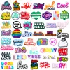 Amuletos de Clogs de Dibujos Animados Coloridos Frases en Inglés Letras Hebillas para Zapatos Accesorios para Zapatos DIY Goma Suave de PVC Transfronterizo