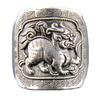 Anillo Liso de Plata Pixiu Abierto Retro Esmalte Azul Quemado Anillo para Hombres y Mujeres Anillo de Dragón Chino Venta al por Mayor de Fábrica