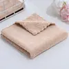 Toalla Cuadrada Lisa de Terciopelo Coral de Alta Densidad 3030 Suave y Absorbente Pañuelo para Bebé Trapo de Mano Regalo Venta al por Mayor Cacao Personalizado