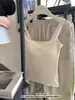 Hermosa Camisola Suave con Borde de Encaje Azul Dopamine con Copas para Mujer para Usar por Dentro y por Fuera con Espalda Hermosa y Tops Sexys