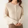Cardigan de Tricô Fino com Gola Redonda Soltinho Feminino Novo Estilo Primavera e Verão, Casaco Suéter Retrô Macio Estilo Preguiçoso Outono