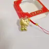 Colgante de Teléfono Dorado Llavero Gato de la Suerte Compañía de Oro Puro 999 Regalos Culturales Creativos Mayoreo