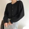 Suéter de cardigã de malha casaco curto das mulheres Outono Nova cintura alta elegante Chanel estilo de alta qualidade batwing manga top