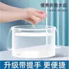 Bolsa de lavandería portátil para viajes, lavabo plegable, para lavar verduras portátil al aire libre, cubo de agua comprimido transparente para acampar, bolsa para lavar y lavandería