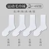 Meias Masculinas de Outono e Inverno Meia-calça Fundo Atoalhado Algodão Espessado Meia Longa Esportiva Basquete Tendência Branca Meia de Cano Alto Branca