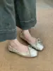 Primer Encuentro Jifa Frances Zapatitos Rojos Zapatos de Ballet Mujer 2026 Nuevo Retro Viento Suave de Noche Lazo Punta Cuadrada Abuela
