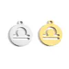Acessórios para joias DIY aço inoxidável redondo doze constelações pingente criativo pulseira colar pingente decorativo L409