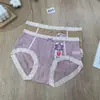 Ropa Interior para Mujer Estilo Nuevo Encaje Malla Jacquard Popular Moño Cintura Media Bragas de Niña Liquidación Especial Mayoreo