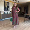 2026 Verano Moda Casual Transfronteriza Europea y Americana Estampado Bolsillo Holgado Vestido Largo para Mujer Ropa para Mujer
