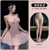 Lencería sexy para dormir con cuello halter y aros, tentación pura y seductora, conjunto de camisón coqueto qqny