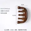 Pente de Massagem de Sândalo Dourado, Pente Meridianos com Cabeça de Cavalo-Marinho e Golfinho, Massageador Rake de Galhada com Cinco Bolas, Produto Cultural e Criativo com Logotipo Gravado