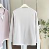 Chica Gordita de 100 kg Otoño Temprano Nuevo Casual Estilo Perezoso Camiseta de Manga Larga Falsa de Dos Piezas Talla Grande Top Estilo Occidental Mujer 7985