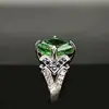 Anel Quadrado Gelo Flor Cortado Diamante de Alto Carbono S925 Clássico Luxo Leve Feminino Moda Commuting Micro-incrustado Anel Uso Diário