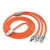 Linha de Dados 120W Um-para-Três Linha Geek Liga de Zinco Linha de Carregamento Rápido Cabo de Carregamento Três-em-Um Grosso para Celular Carro