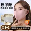 Mascarilla de Hielo de Seda de Verano, Transpirable, Lavable, Mascarilla de Protección Solar Tridimensional con Ácido Hialurónico, Protección para Ojos, Protección UV