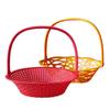 Cesta de Armazenamento de Frutas Estrutura Plástica Imitação de Rattan Cesta de Mão Cesta de Presente Acompanhante Atacado Cesta de Presente Loja de Frutas Cesta de Flores