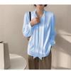 Camisa de Mujer de Manga Larga Azul con Corbata de Moño Estilo Profesional Top para Mujer Camisa de Moda con Lazo