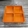 Bandeja de Petiscos Quatro Compartimentos em Melamina para Panela Quente, Bandeja de Petiscos, Bandeja Dividida de Plástico, Bandeja de Amendoins para Bar, Bandeja de Frutas para KTV, Prato de Petiscos