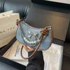Bolsa Estilo Retro Bolinho para Mulheres 2026 Novo Estilo Simples Versátil Bolsa de Ombro Nicho Novo Estilo Chinês Bolsa Transversal com Corrente