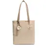 Bolsa Tote de Gran Capacidad Transfronteriza, Bolso de Hombro Versátil de Lona, Bolsa Tote Portátil de Color Sólido, Bolso de Viaje Estilo Minimalista