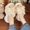 Zapatos de Hada de Moda con Suelas Gruesas, Sandalias de Plataforma, Sandalias de Playa Florales Estilo Francés de Perlas 2026