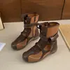 Botas Martin de nicho para mujer 2026, estilo boxeo, otoño, botas de media caña con cordones, diseño de moda retro, nuevas botas verdes versátiles