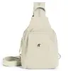 Mochila de lona feminina, mochila pequena multifuncional para viagem, bolsa de peito pequena simples e estilosa de tecido Oxford para o dia a dia