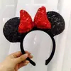 Mickey headband arco cartoon performance cocar parque de diversões Minnie bonito hairpin orelhas pretas Mickey Mouse headband