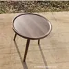 Mesa de Café Pequeña de Madera para Apartamento en Sala de Estar, Uso en Casa, Mesa Redonda para Dormitorio, Mesa Lateral Creativa para Sofá, Mesa de Café Ovalada de Madera Maciza