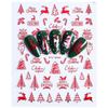 Pegatinas para uñas transfronterizas, nuevas, navideñas, 3D, copos de nieve, árbol de Navidad, muñeco de nieve, pegatinas para uñas al por mayor
