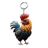 Llavero Colgante de Pollo Nuevo de Dibujos Animados Transfronterizo de Acrílico Decoración para Mochila Creativo Lindo Pollo Llavero Decoración