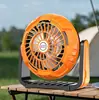 Lámpara ventilador de tienda de campaña para acampar al aire libre, ventilador pequeño colgable, recargable de gran capacidad, ajuste de velocidad continuo, lámpara ventilador portátil al por mayor