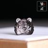 Jovem espírito tigre fábrica direta cristal natural prata obsidiana cabeça de tigre tigre ano cristal tigre